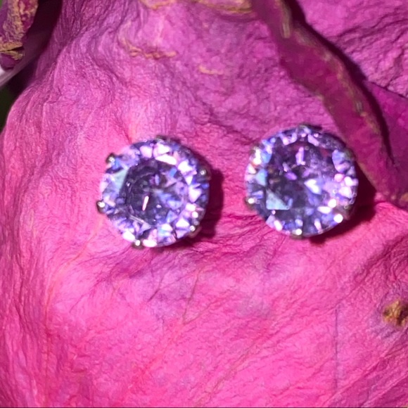 Sterling Silver Birthstone Earrings Alexandrite - Picture 5 of 10